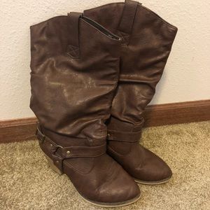Brown Vanity Boots With Heel